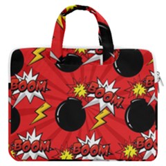 Pop Art Comic Pattern Bomb Boom Explosion Background Macbook Pro 16  Double Pocket Laptop Bag  by Simbadda