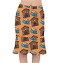 Pet House Bowl Food Seamless Pattern Short Mermaid Skirt View1