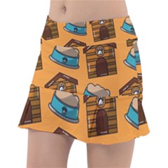 Pet House Bowl Food Seamless Pattern Classic Tennis Skirt by Simbadda