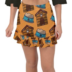 Pet House Bowl Food Seamless Pattern Fishtail Mini Chiffon Skirt by Simbadda