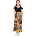 Pet House Bowl Food Seamless Pattern Kids  Flared Maxi Skirt View1