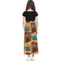 Pet House Bowl Food Seamless Pattern Kids  Flared Maxi Skirt View2