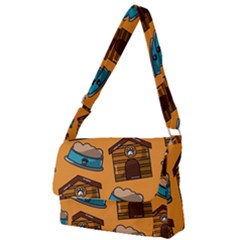 Pet House Bowl Food Seamless Pattern Full Print Messenger Bag (s) by Simbadda