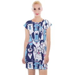 Dogs Seamless Pattern Cap Sleeve Bodycon Dress by Simbadda