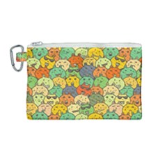 Seamless Pattern With Doodle Bunny Canvas Cosmetic Bag (medium) by Simbadda