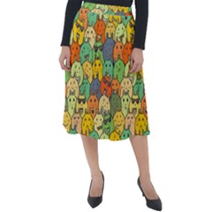 Seamless Pattern With Doodle Bunny Classic Velour Midi Skirt  by Simbadda