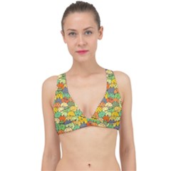 Seamless Pattern With Doodle Bunny Classic Banded Bikini Top by Simbadda