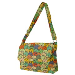 Seamless Pattern With Doodle Bunny Full Print Messenger Bag (m) by Simbadda