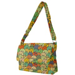 Seamless Pattern With Doodle Bunny Full Print Messenger Bag (l) by Simbadda