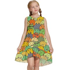 Seamless Pattern With Doodle Bunny Kids  Frill Swing Dress by Simbadda