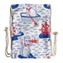 Nautical Cats Seamless Pattern Drawstring Bag (Large) View2