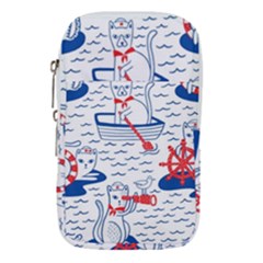 Nautical Cats Seamless Pattern Waist Pouch (small) by Simbadda