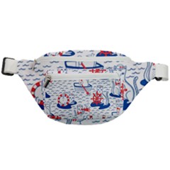 Nautical Cats Seamless Pattern Fanny Pack by Simbadda