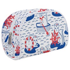 Nautical Cats Seamless Pattern Make Up Case (medium) by Simbadda