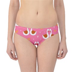 Swan Pattern Elegant Style Hipster Bikini Bottoms