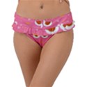 Swan Pattern Elegant Style Frill Bikini Bottoms View1