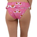 Swan Pattern Elegant Style Frill Bikini Bottoms View2