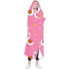 Swan Pattern Elegant Style Wearable Blanket by Simbadda