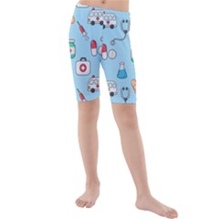 Medical Seamless Pattern Kids  Mid Length Swim Shorts by Simbadda