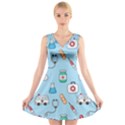 Medical Seamless Pattern V-Neck Sleeveless Dress View1