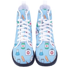 Medical Seamless Pattern Women s High-top Canvas Sneakers by Simbadda