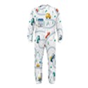 Cute Children Seamless Pattern With Cars Road Park Houses White Background Illustration Town Cartooo OnePiece Jumpsuit (Kids) View2