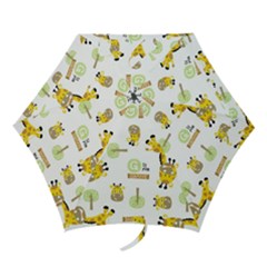 Vector Pattern With Cute Giraffe Cartoon Mini Folding Umbrellas