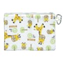 Vector Pattern With Cute Giraffe Cartoon Canvas Cosmetic Bag (XL) View2