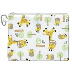 Vector Pattern With Cute Giraffe Cartoon Canvas Cosmetic Bag (xxl) by Simbadda