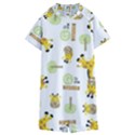 Vector Pattern With Cute Giraffe Cartoon Kids  Boyleg Half Suit Swimwear View1