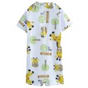 Vector Pattern With Cute Giraffe Cartoon Kids  Boyleg Half Suit Swimwear View2