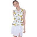 Vector Pattern With Cute Giraffe Cartoon Women s Sleeveless Sports Top View1