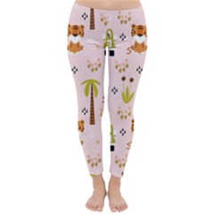 Cute Tiger Car Safari Seamless Pattern Classic Winter Leggings by Simbadda