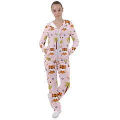 Cute Tiger Car Safari Seamless Pattern Women s Tracksuit by Simbadda