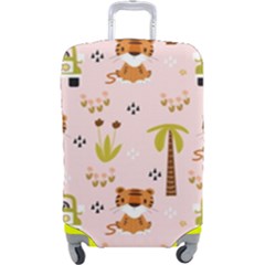 Cute Tiger Car Safari Seamless Pattern Luggage Cover (large) by Simbadda