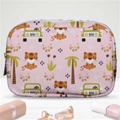 Cute Tiger Car Safari Seamless Pattern Make Up Pouch (small) by Simbadda