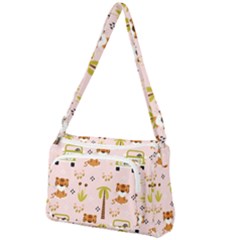 Cute Tiger Car Safari Seamless Pattern Front Pocket Crossbody Bag by Simbadda