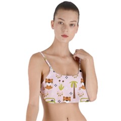 Cute Tiger Car Safari Seamless Pattern Layered Top Bikini Top  by Simbadda