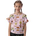 Cute Tiger Car Safari Seamless Pattern Kids  Cut Out Flutter Sleeves View1