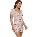 Cute Tiger Car Safari Seamless Pattern Low Cut Cap Sleeve Mini Dress View3