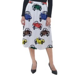 Cars Pattern Classic Velour Midi Skirt  by Simbadda