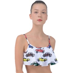 Cars Pattern Frill Bikini Top by Simbadda