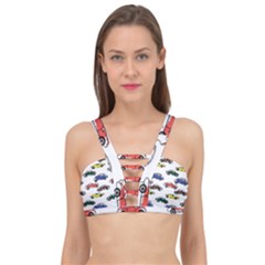 Cars Pattern Cage Up Bikini Top by Simbadda