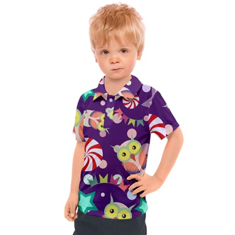 Owl Pattern Background Kids  Polo Tee by Simbadda