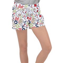 Animals Pattern Women s Velour Lounge Shorts by Simbadda