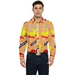 Seamless Pattern Cartoon With Transportation Vehicles Men s Long Sleeve  Shirt