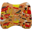 Seamless Pattern Cartoon With Transportation Vehicles Velour Head Support Cushion View2