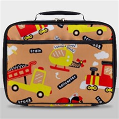 Seamless Pattern Cartoon With Transportation Vehicles Full Print Lunch Bag by Simbadda