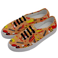 Seamless Pattern Cartoon With Transportation Vehicles Men s Classic Low Top Sneakers by Simbadda