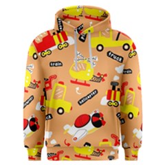 Seamless Pattern Cartoon With Transportation Vehicles Men s Overhead Hoodie